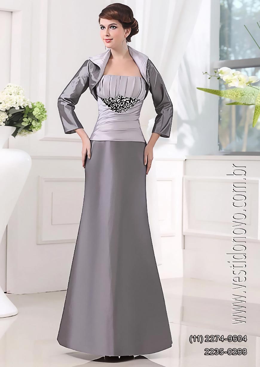 vestido de festa sereia, com manga, me da noiva, ou bodas de prata em So Paulo 